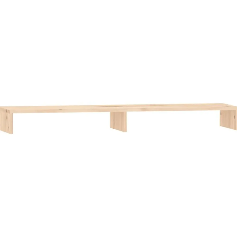 vidaXL Soporte para monitor madera maciza de pino 100x27x10 cm Natural Sale