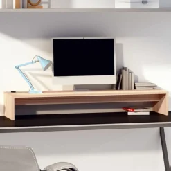vidaXL Soporte para monitor madera maciza de pino 100x27x15 cm Natural New