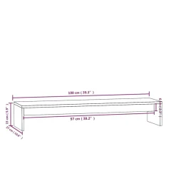 vidaXL Soporte para monitor madera maciza de pino 100x27x15 cm Natural New
