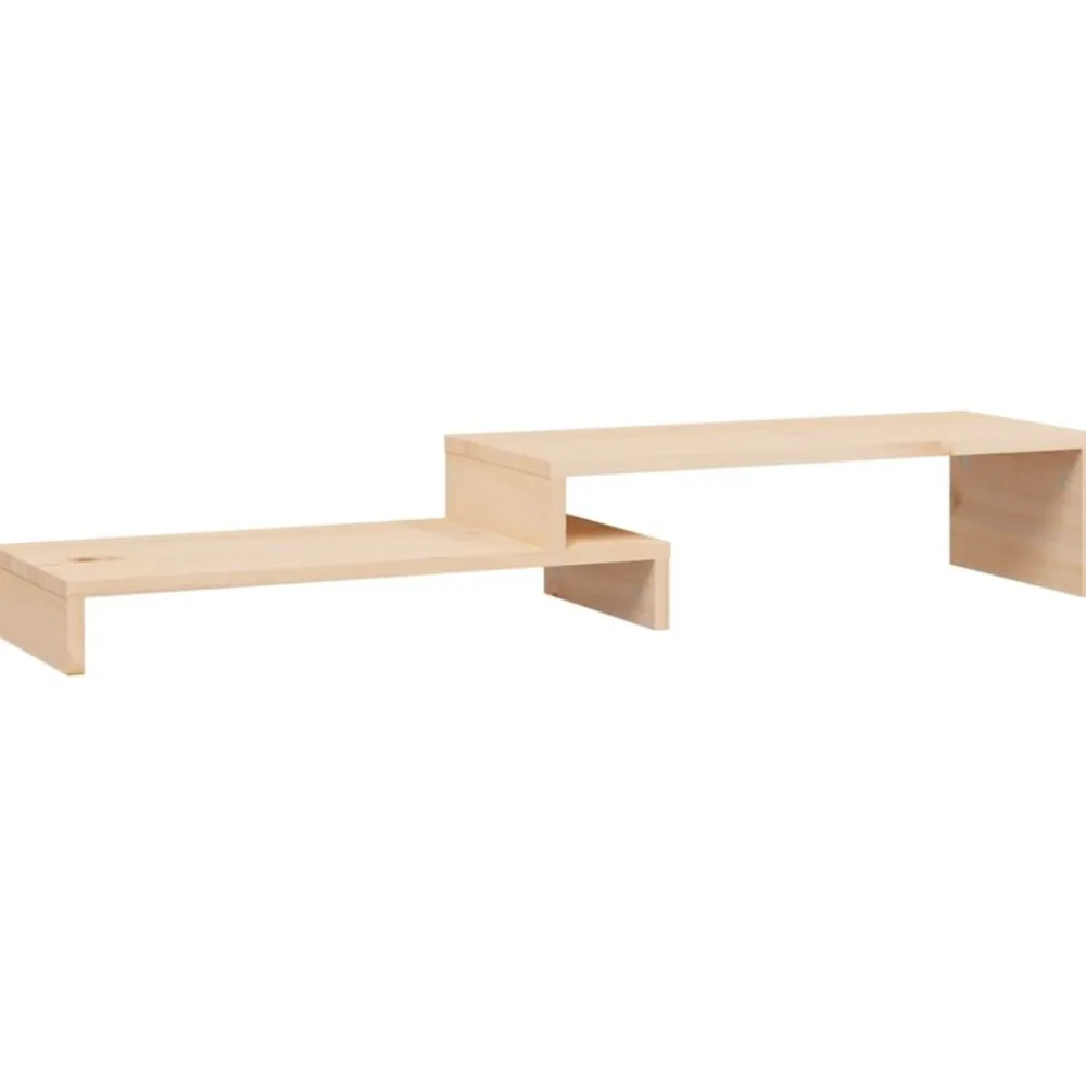vidaXL Soporte para monitor madera maciza de pino (52-101)x22x14 cm Natural Online