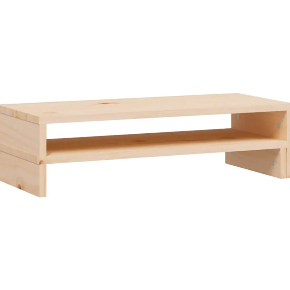 vidaXL Soporte para monitor madera maciza de pino (52-101)x22x14 cm Natural Online