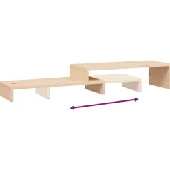 vidaXL Soporte para monitor madera maciza de pino (52-101)x22x14 cm Natural Online