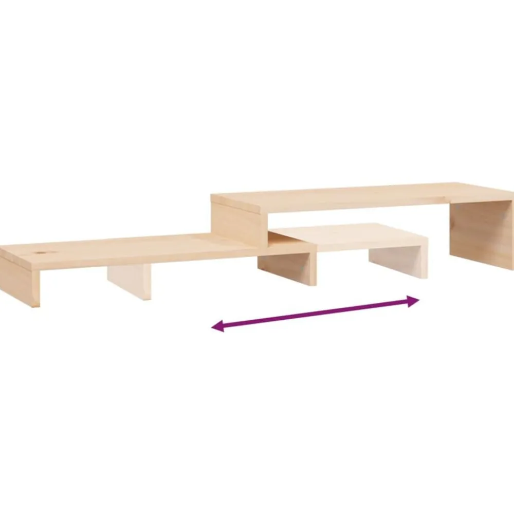 vidaXL Soporte para monitor madera maciza de pino (52-101)x22x14 cm Natural Online