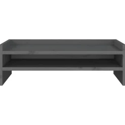 vidaXL Soporte para monitor madera maciza de pino 50x24x16 cm Gris Discount