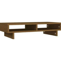vidaXL Soporte para monitor madera maciza pino marrón miel 60x27x14 cm Marr&oacute;n miel Hot
