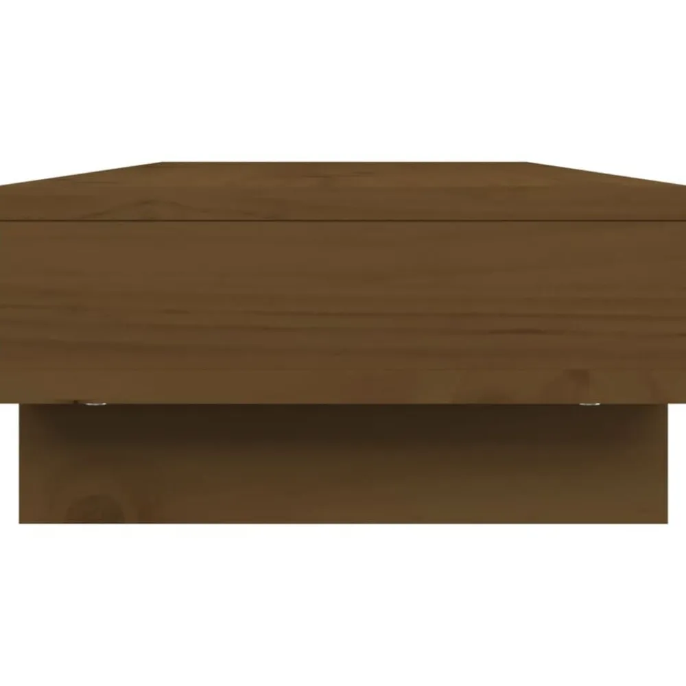 vidaXL Soporte para monitor madera maciza pino marrón miel 60x27x14 cm Marrón miel Hot