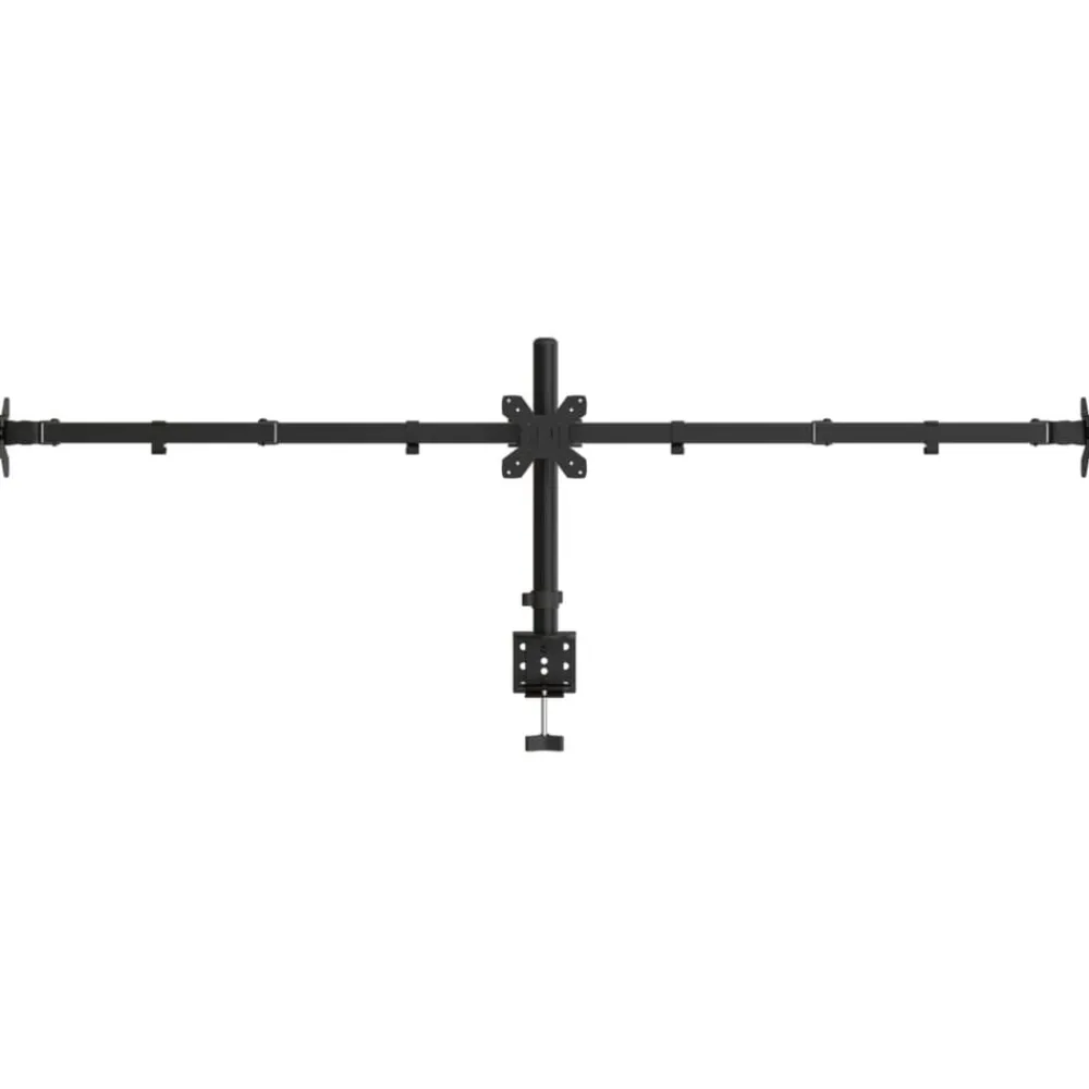 vidaXL Electrónica-Soporte para monitor triple acero negro VESA 75/100 mm
