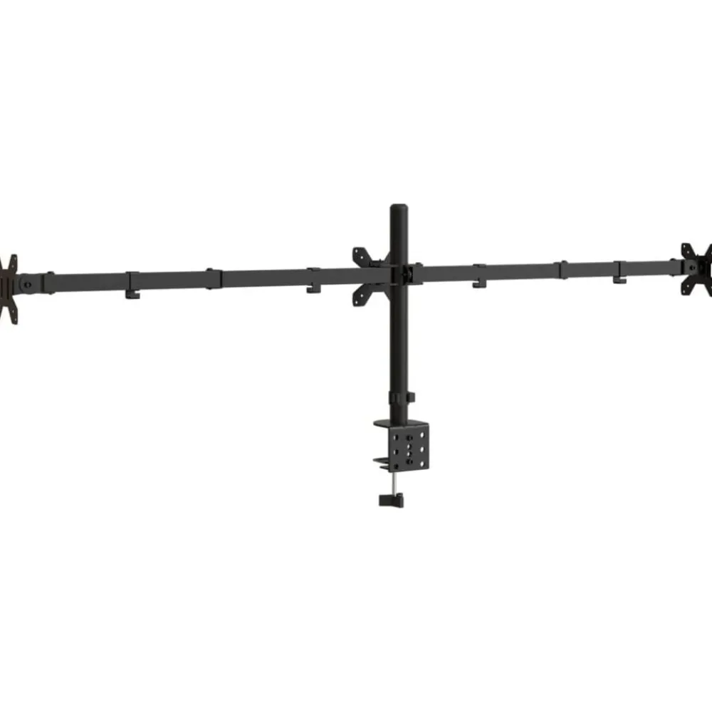 vidaXL Electrónica-Soporte para monitor triple acero negro VESA 75/100 mm