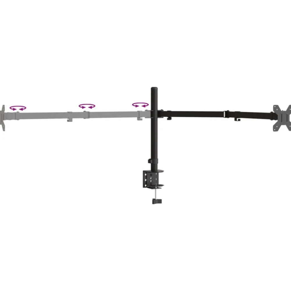 vidaXL Electrónica-Soporte para monitor triple acero negro VESA 75/100 mm