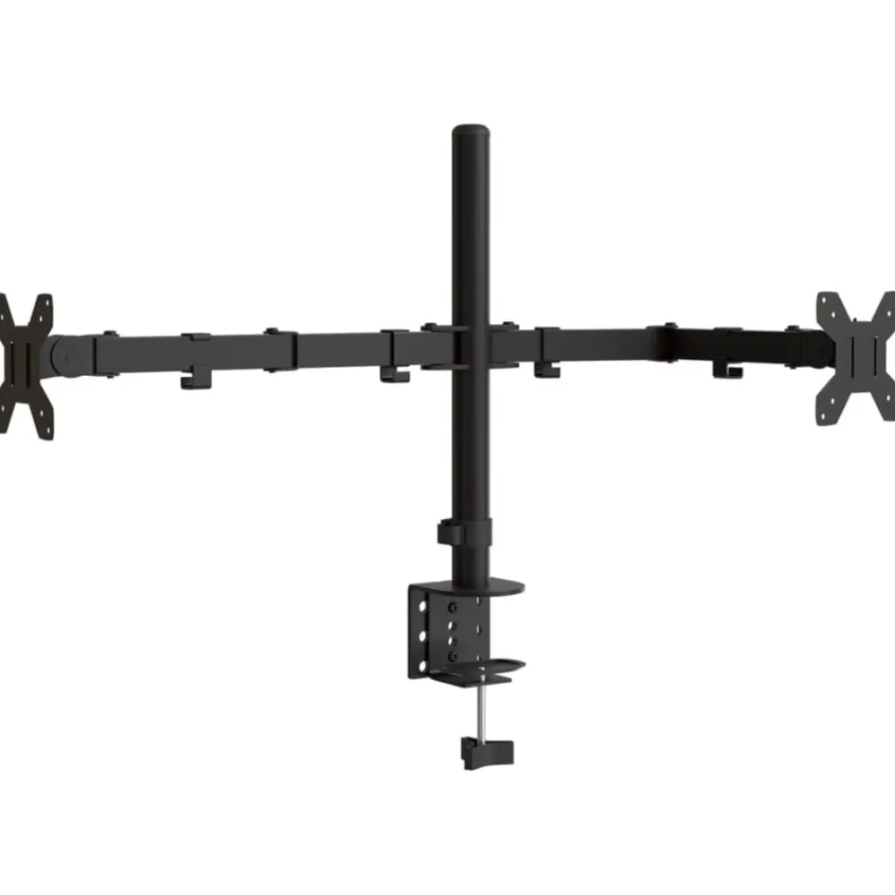 vidaXL Electrónica-Soporte para monitor doble acero negro VESA 75/100 mm