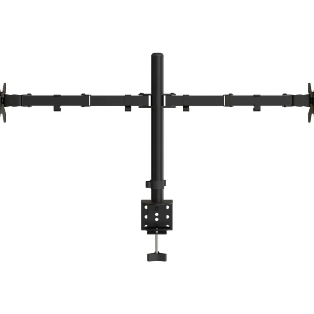 vidaXL Electrónica-Soporte para monitor doble acero negro VESA 75/100 mm