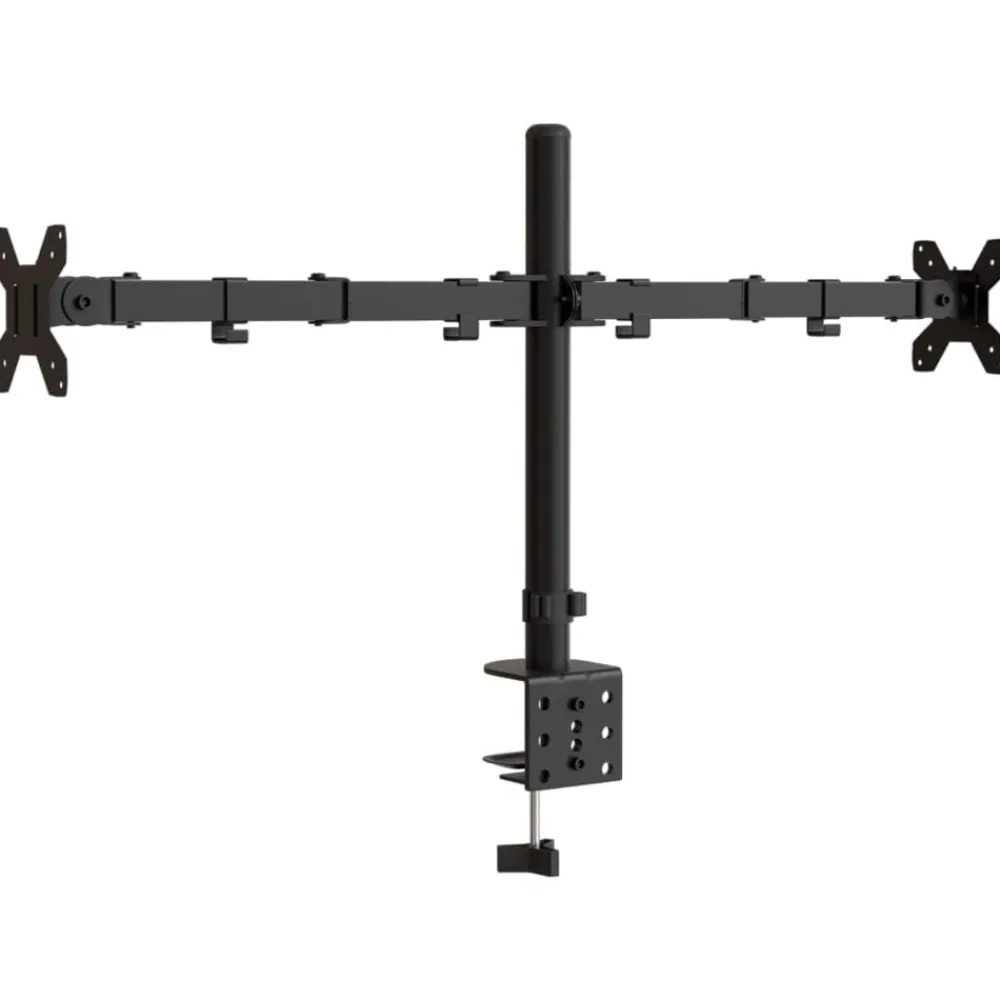 vidaXL Electrónica-Soporte para monitor doble acero negro VESA 75/100 mm