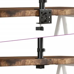 vidaXL Electrónica-Soporte para monitor doble acero negro VESA 75/100 mm