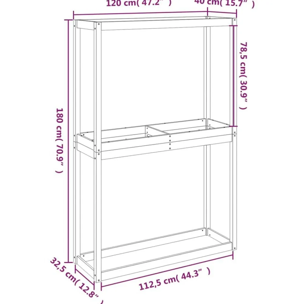 vidaXL Soporte para neumáticos madera maciza de pino 120x40x180 cm Natural Discount