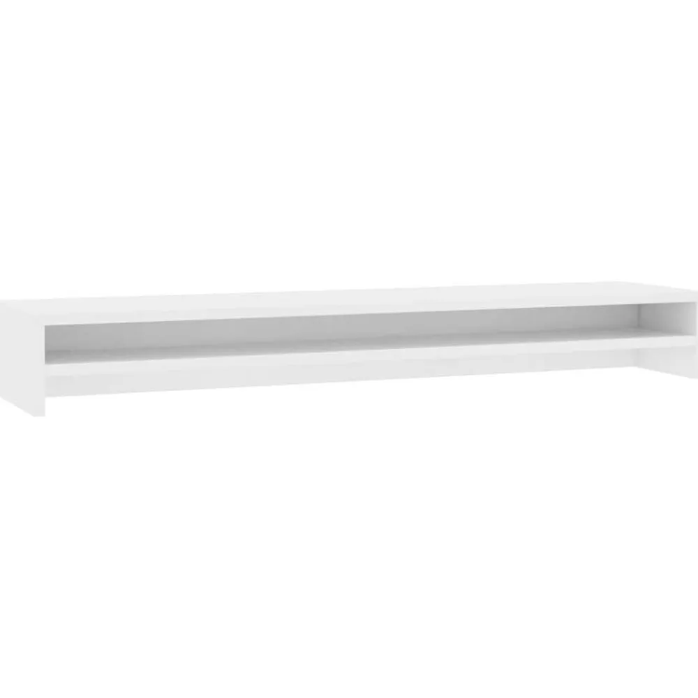 vidaXL Soporte para pantalla madera contrachapada 100x24x13 cm Blanco