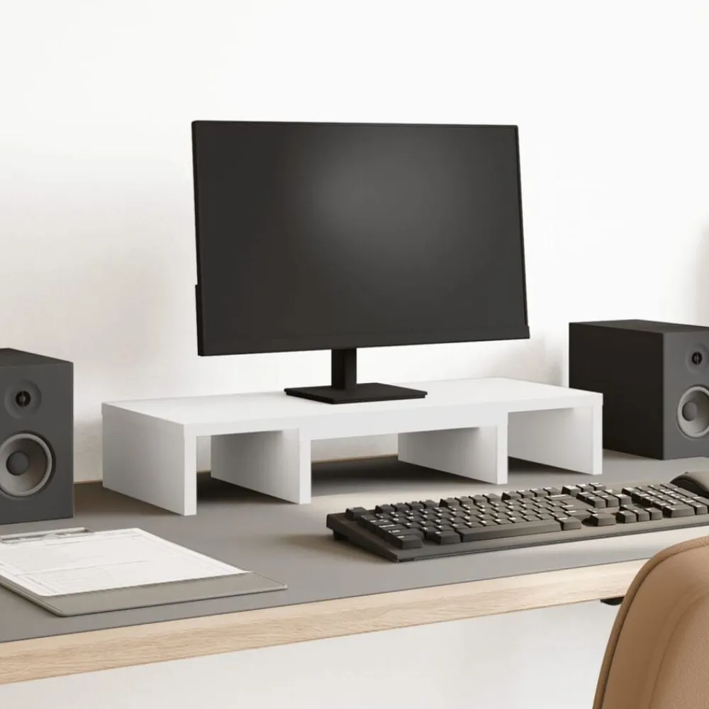 vidaXL Electrónica-Soporte para pantalla ajustable madera 60x24x10,5 cm
