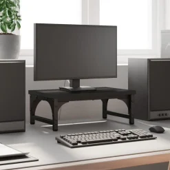 vidaXL Soporte para pantalla madera de ingeniería 37x23x14 cm Negro Discount