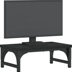 vidaXL Soporte para pantalla madera de ingeniería 37x23x14 cm Negro Discount