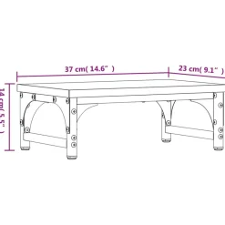 vidaXL Soporte para pantalla madera de ingeniería 37x23x14 cm Negro Discount