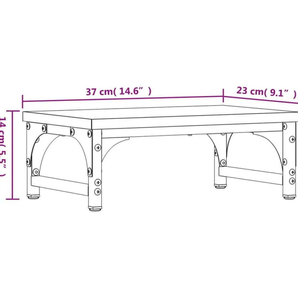 vidaXL Soporte para pantalla madera de ingeniería 37x23x14 cm Negro Discount