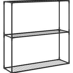 vidaXL Jardín-Soporte para plantas de 3 niveles Negro 100 x 32 x 102 cm Acero