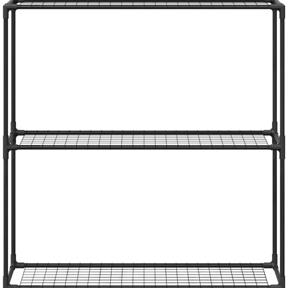 vidaXL Jardín-Soporte para plantas de 3 niveles Negro 100 x 32 x 102 cm Acero