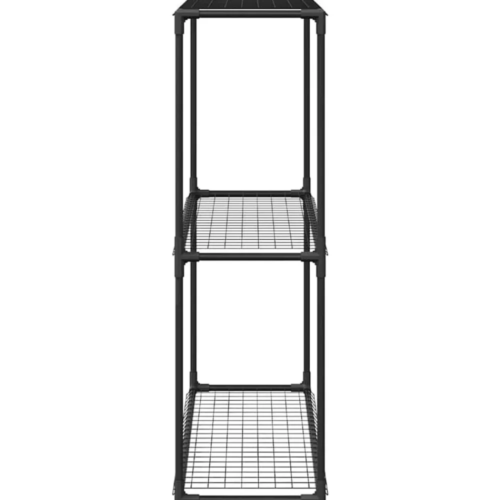 vidaXL Jardín-Soporte para plantas de 3 niveles Negro 100 x 32 x 102 cm Acero
