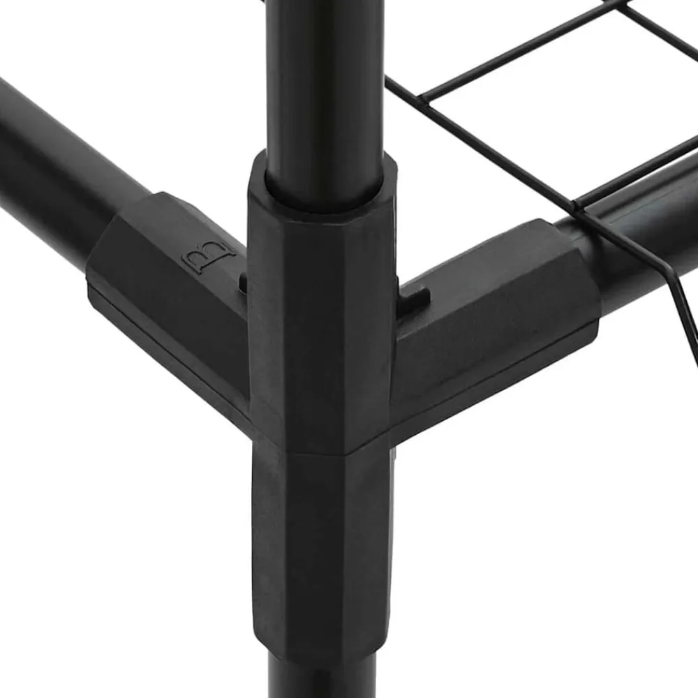 vidaXL Jardín-Soporte para plantas de 3 niveles Negro 100 x 32 x 102 cm Acero