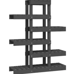 vidaXL Soporte para plantas madera maciza pino 85x25x109,5 cm Gris Sale