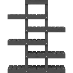vidaXL Soporte para plantas madera maciza pino 85x25x109,5 cm Gris Sale