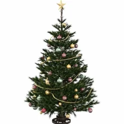 vidaXL Decoración-Soporte para árbol de Navidad cobre envejecido 29x29x15,5 cm