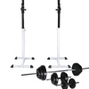 vidaXL Soporte para sentadillas con barra y mancuernas 30,5 kg Discount