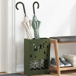 vidaXL Soporte para sombrilla 28 x 12 x 41 cm Acero Verde oliva Online