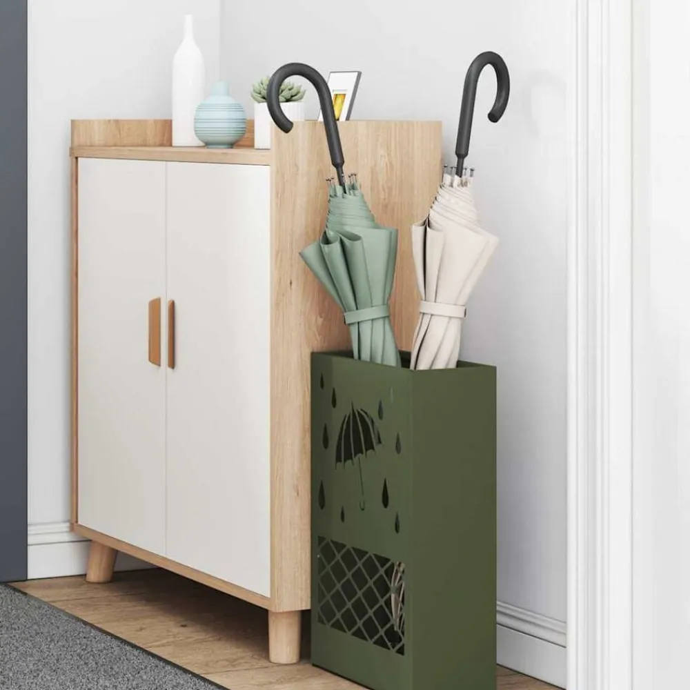 vidaXL Soporte para sombrilla 28 x 12 x 41 cm Acero Verde oliva Online
