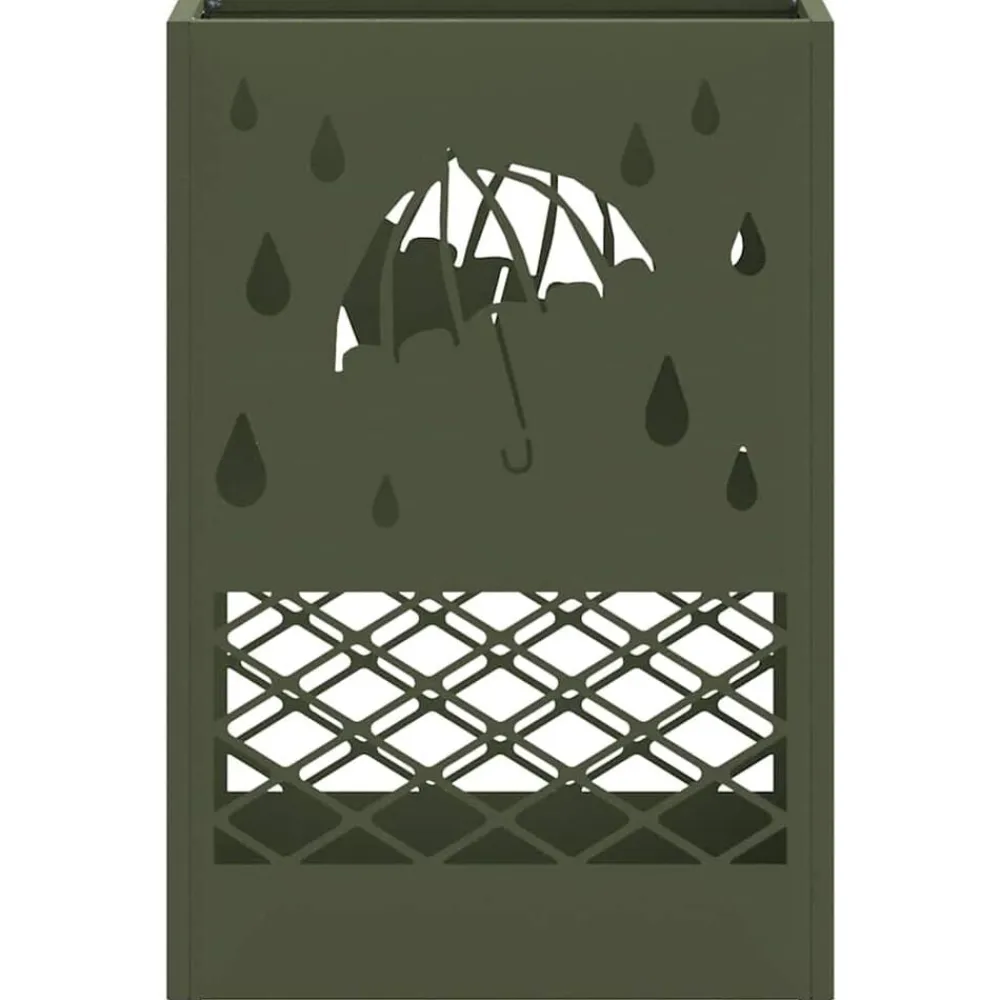 vidaXL Soporte para sombrilla 28 x 12 x 41 cm Acero Verde oliva Online