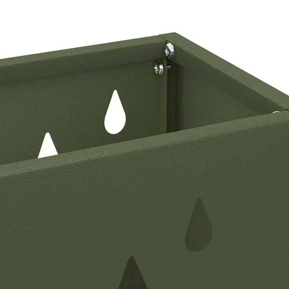 vidaXL Soporte para sombrilla 28 x 12 x 41 cm Acero Verde oliva Online