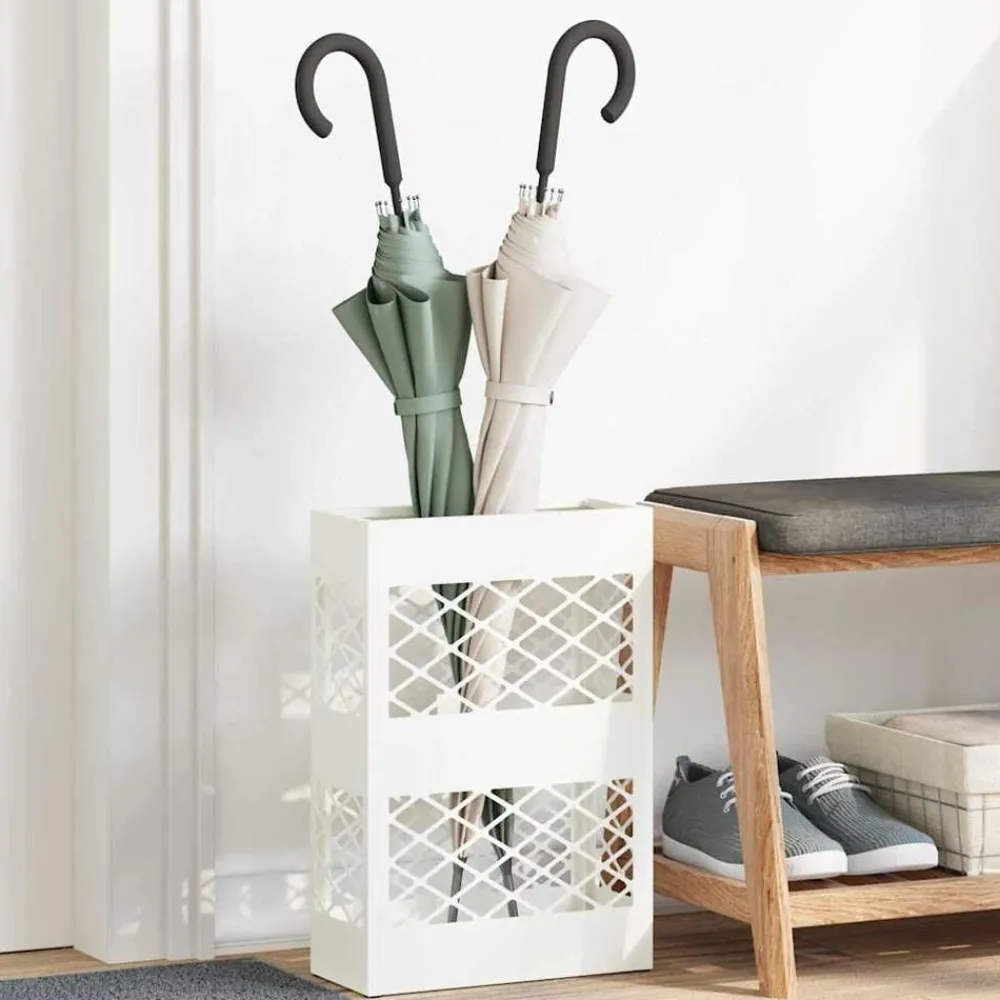 vidaXL Soporte para sombrilla 28 x 12 x 41 cm Acero White Best
