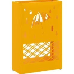 vidaXL Soporte para sombrilla 28 x 12 x 41 cm Acero Amarillo mostaza New