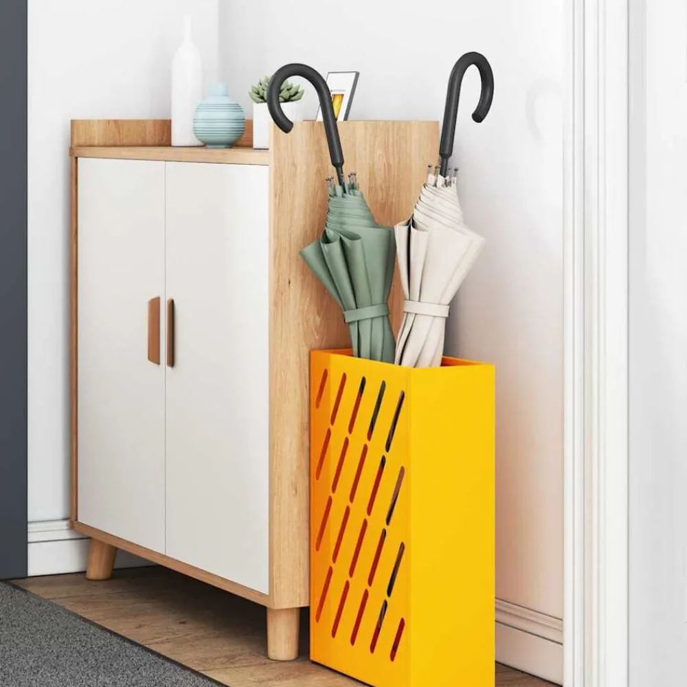 vidaXL Soporte para sombrilla 28 x 12 x 41 cm Acero Amarillo mostaza Best