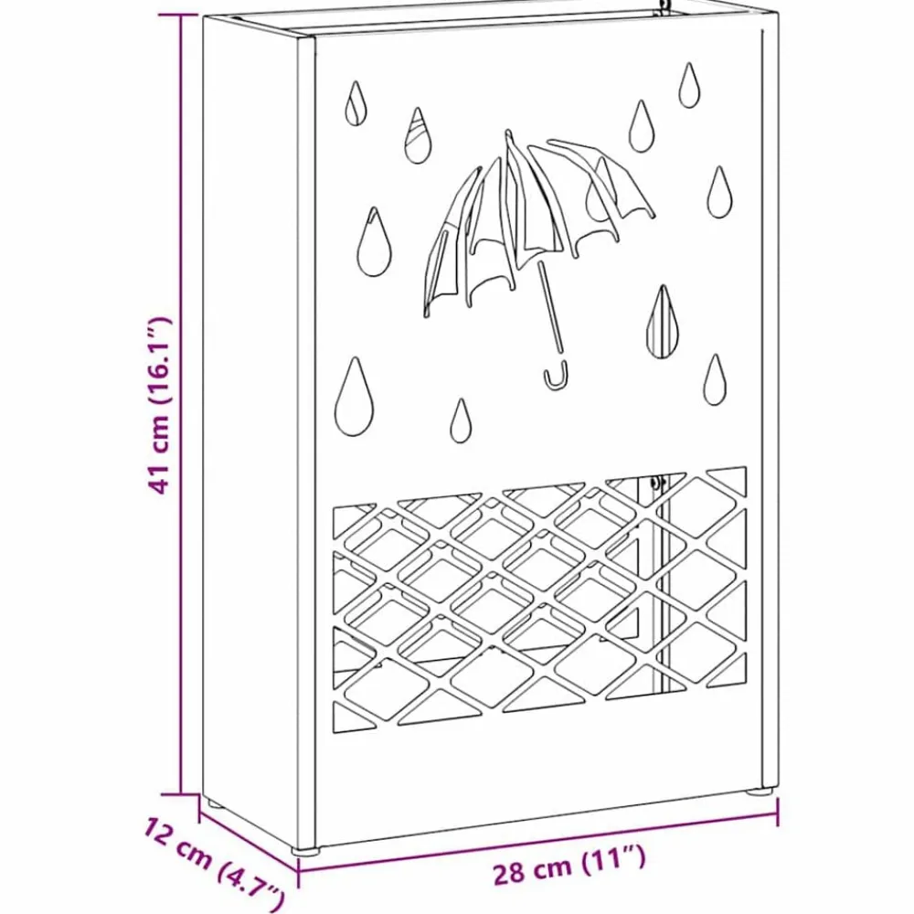 vidaXL Productos Del Hogar-Soporte para sombrilla 28 x 12 x 41 cm Acero
