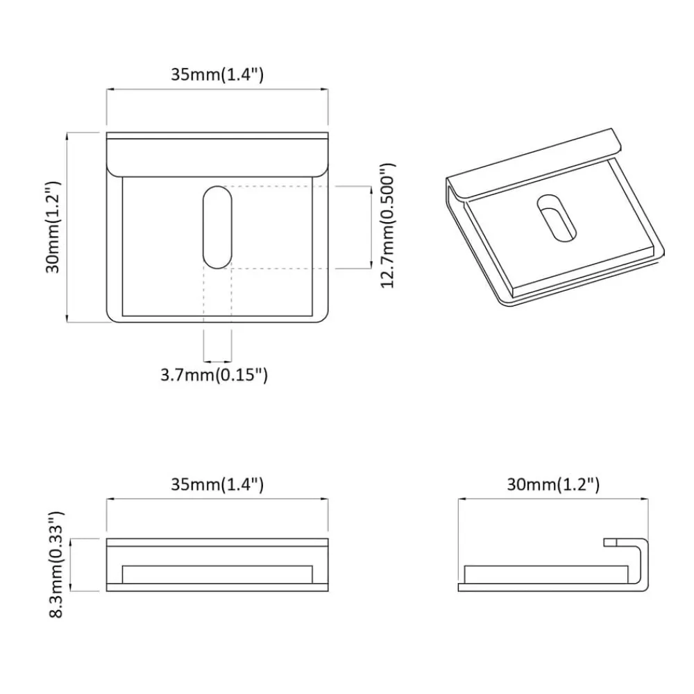 vidaXL Accesorios De Bricolaje-Soporte para Sostener Espejo 2 pcs Níquel 35 x 30 x 8,3 mm