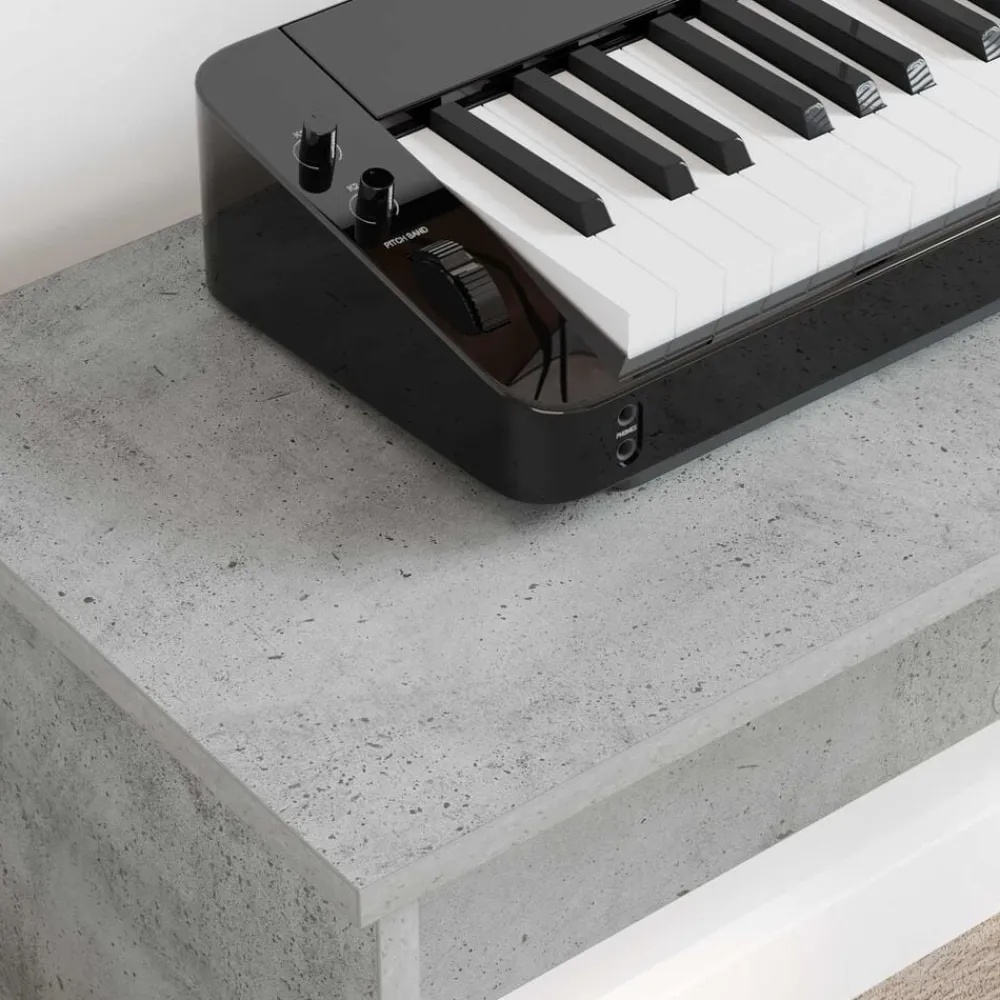 vidaXL Arte Y Ocio-Soporte para teclado Gris Concreto 120 x 32 x 64 cm