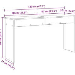 vidaXL Arte Y Ocio-Soporte para teclado Gris Concreto 120 x 32 x 64 cm