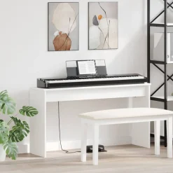 vidaXL Soporte para teclado 120 x 32 x 64 cm Madera de ingeniería White Sale
