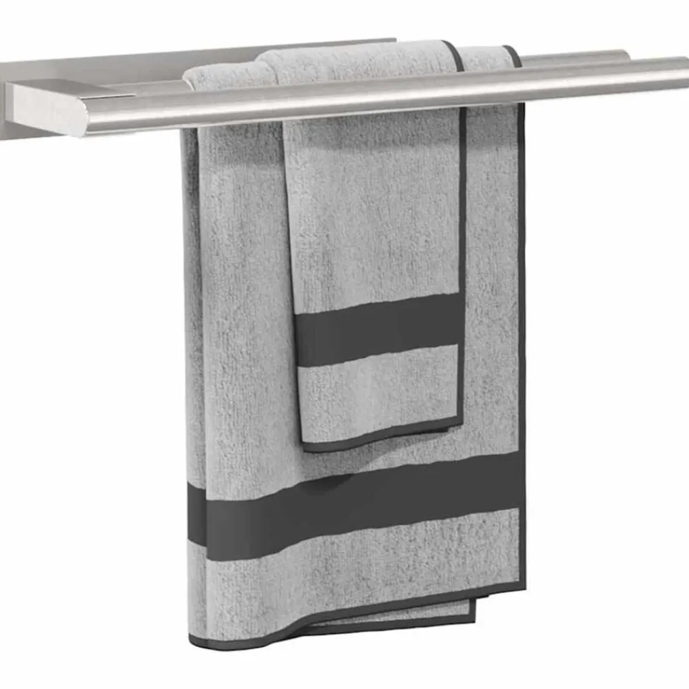 vidaXL Soporte para toallas 40 x 9 x 4 cm Acero inoxidable Plateado Hot