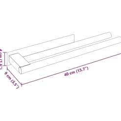 vidaXL Soporte para toallas 40 x 9 x 4 cm Acero inoxidable Plateado Hot