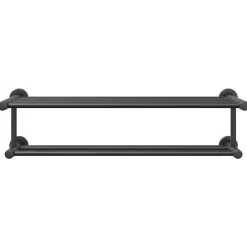 vidaXL Soporte para toallas Negro 61 x 23 x 17 cm Acero inoxidable New