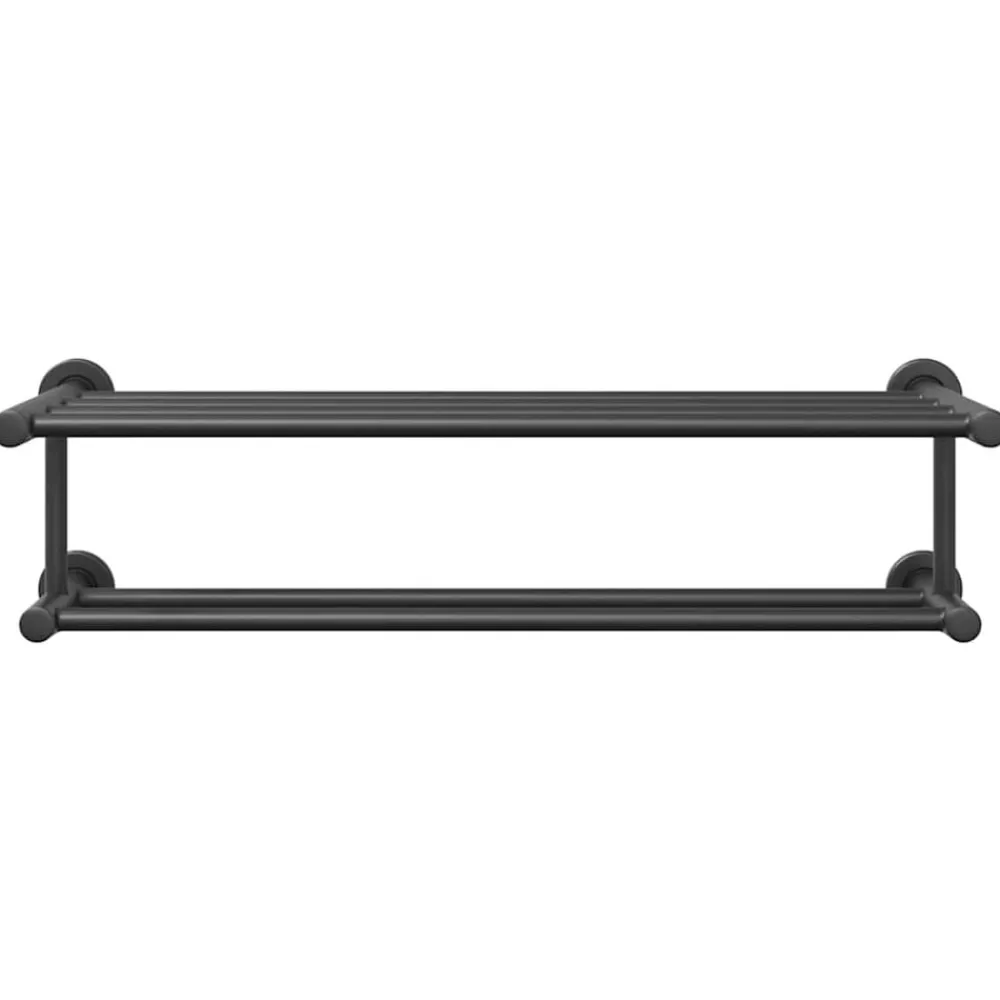 vidaXL Soporte para toallas Negro 61 x 23 x 17 cm Acero inoxidable New