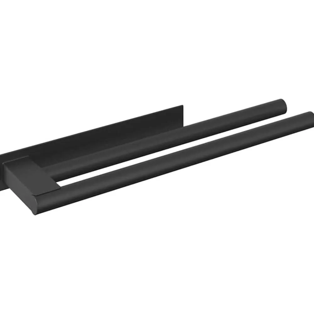 vidaXL Soporte para toallas 40 x 9 x 4 cm Acero inoxidable Negro