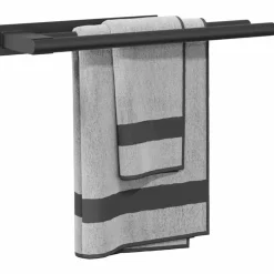 vidaXL Soporte para toallas 40 x 9 x 4 cm Acero inoxidable Negro